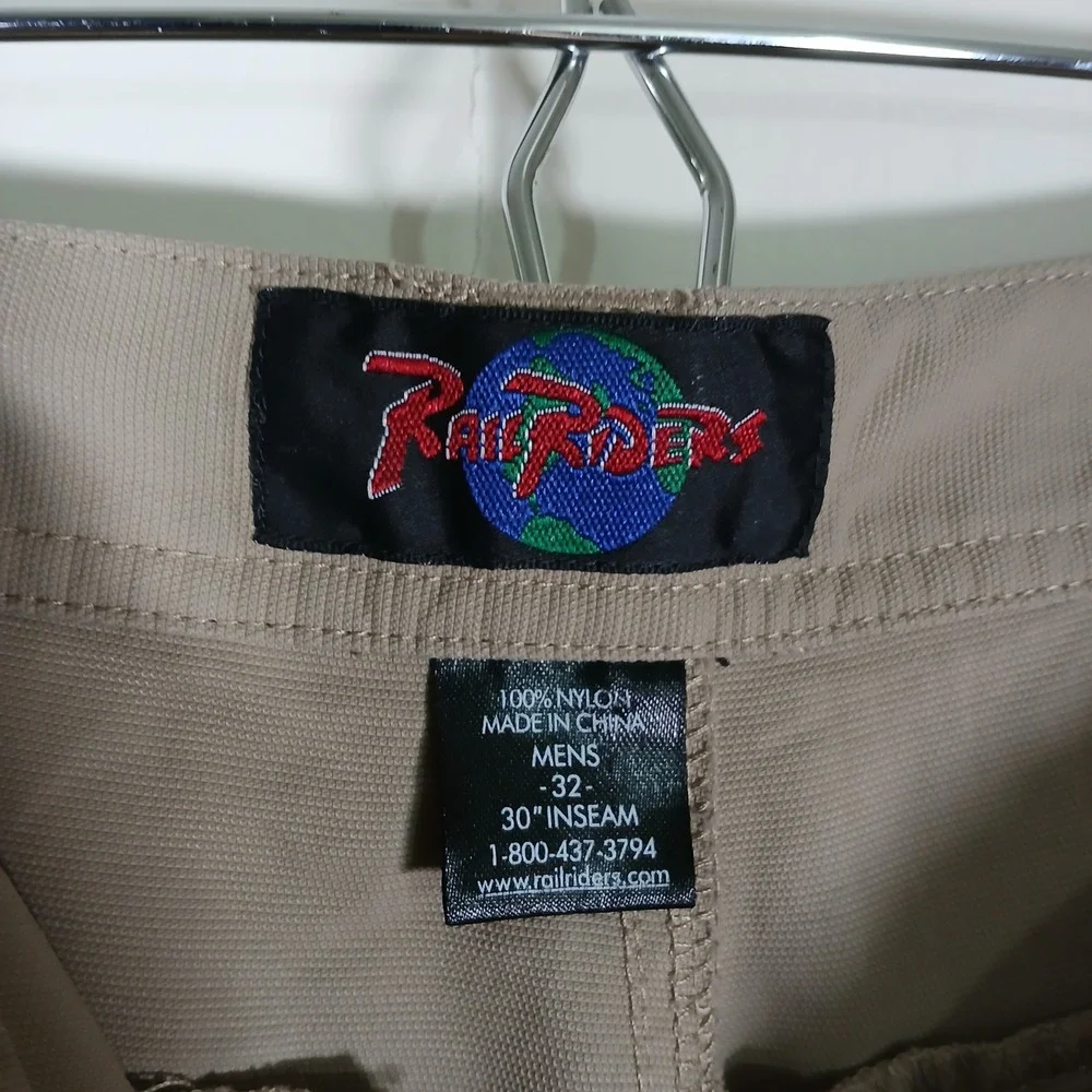 RailRiders Skate Hiking Pants Mens 32x30 Khaki Tan Nylon Technical Outdoor GL2